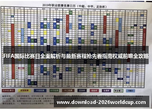 FIFA国际比赛日全面解析与最新赛程抢先看指南权威前瞻全攻略